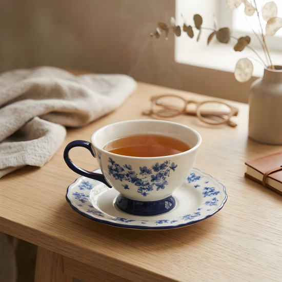 Tea Cup and Saucer Set - 6 Pcs